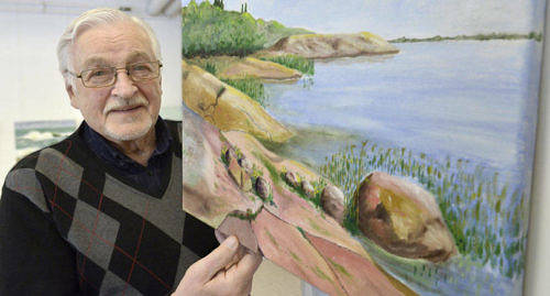 INTE HEMMABLIND Leif Sundberg visar utställningen ”Åländska klippor och hav” på Galleri Skarpans.