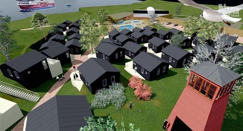 NYTT LIV Vad sägs om en ny stugby och poolområde i Västra hamnen? Mariepark Ab anhåller om stadsplaneändring för att förverkliga parken där bolaget vill satsa upp till 4,5 miljoner euro.