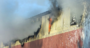 Maskinhallen oskadd i storbrand