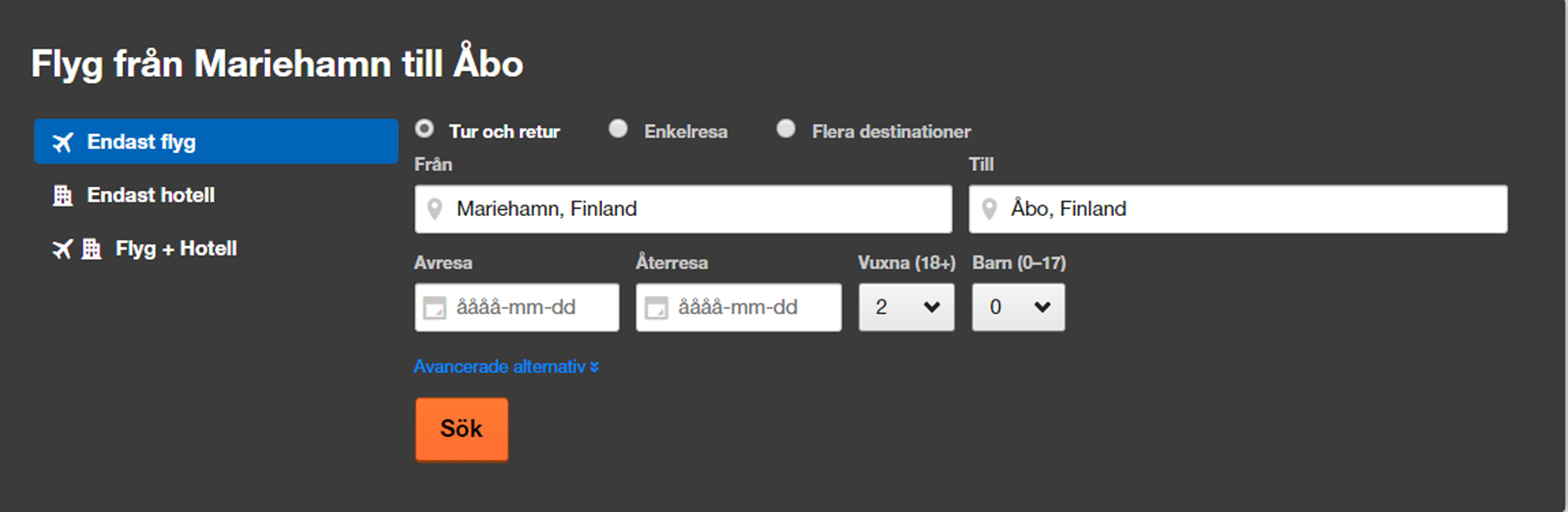 Flygtrafiken till Åbo får underkänt av C-ledaren