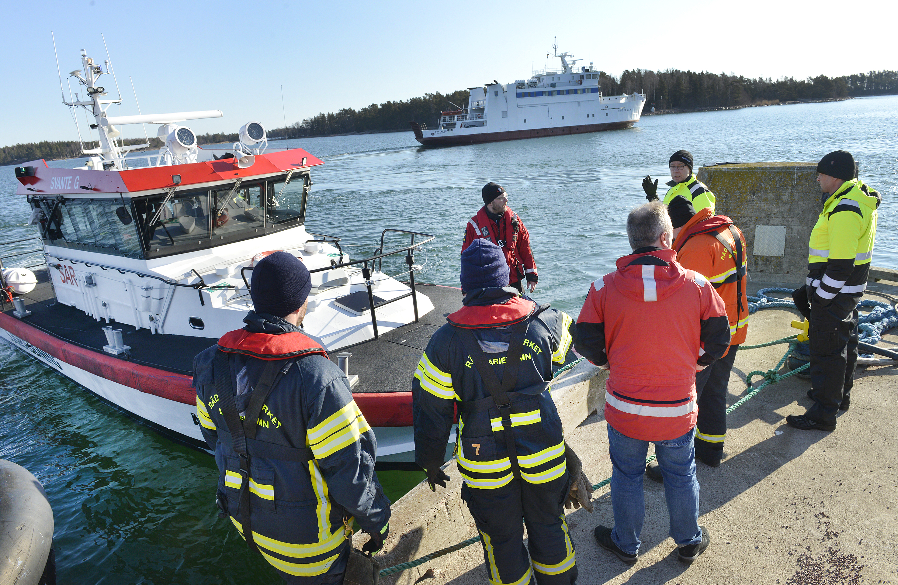 Skarven på väg mot Svinö
