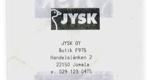 Klagomål på Jysks finska kvitton