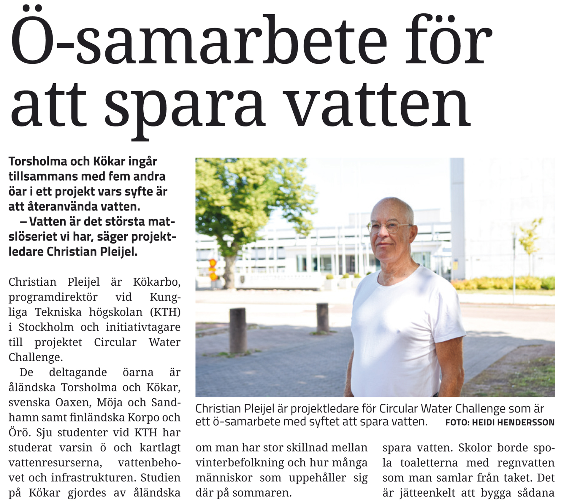 Åländska öar kan få vattenpris