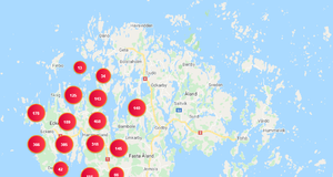 Stora delar av västra Åland utan ström