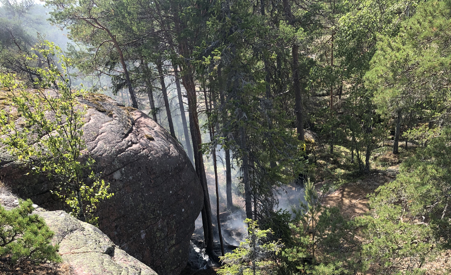 Brand vid Getagrottorna