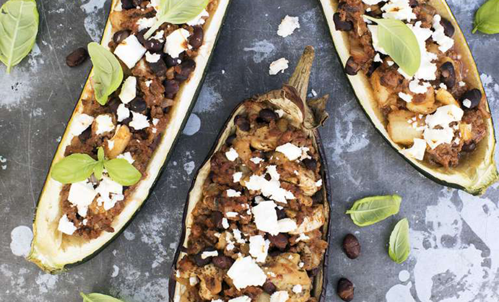 Recept: Fylld zucchini eller aubergin