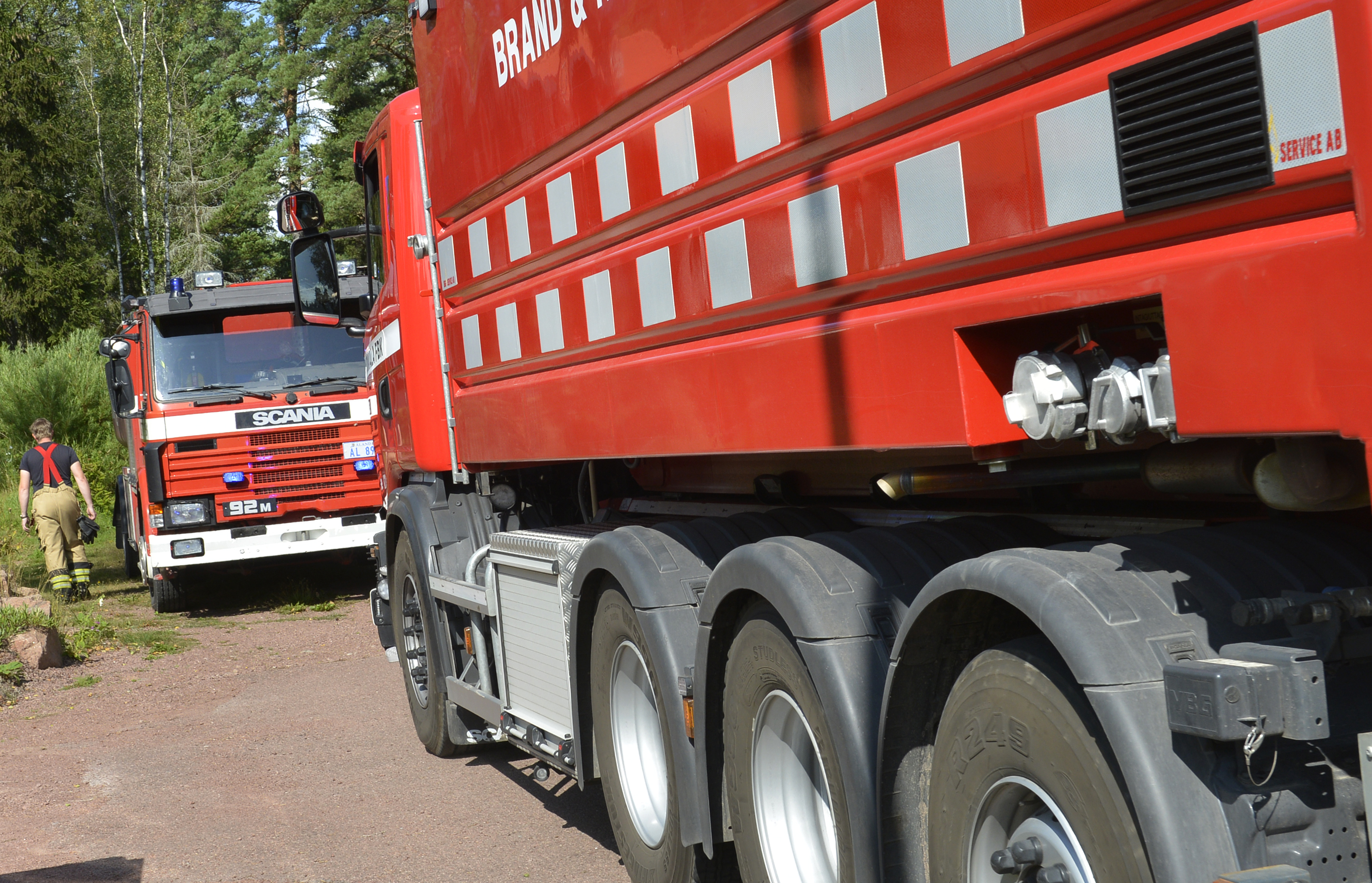 Spis brann i Finström brandbil