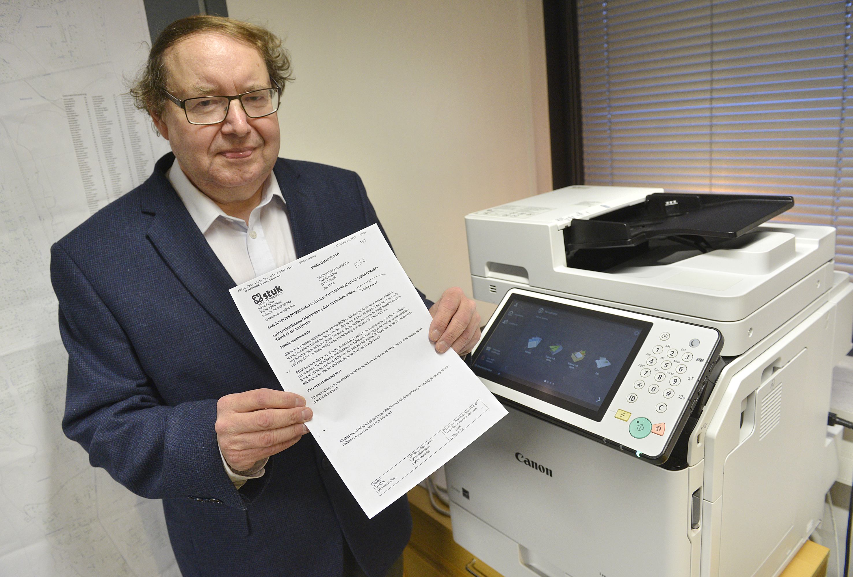 STUK meddelade via fax på finska om strålningsincident