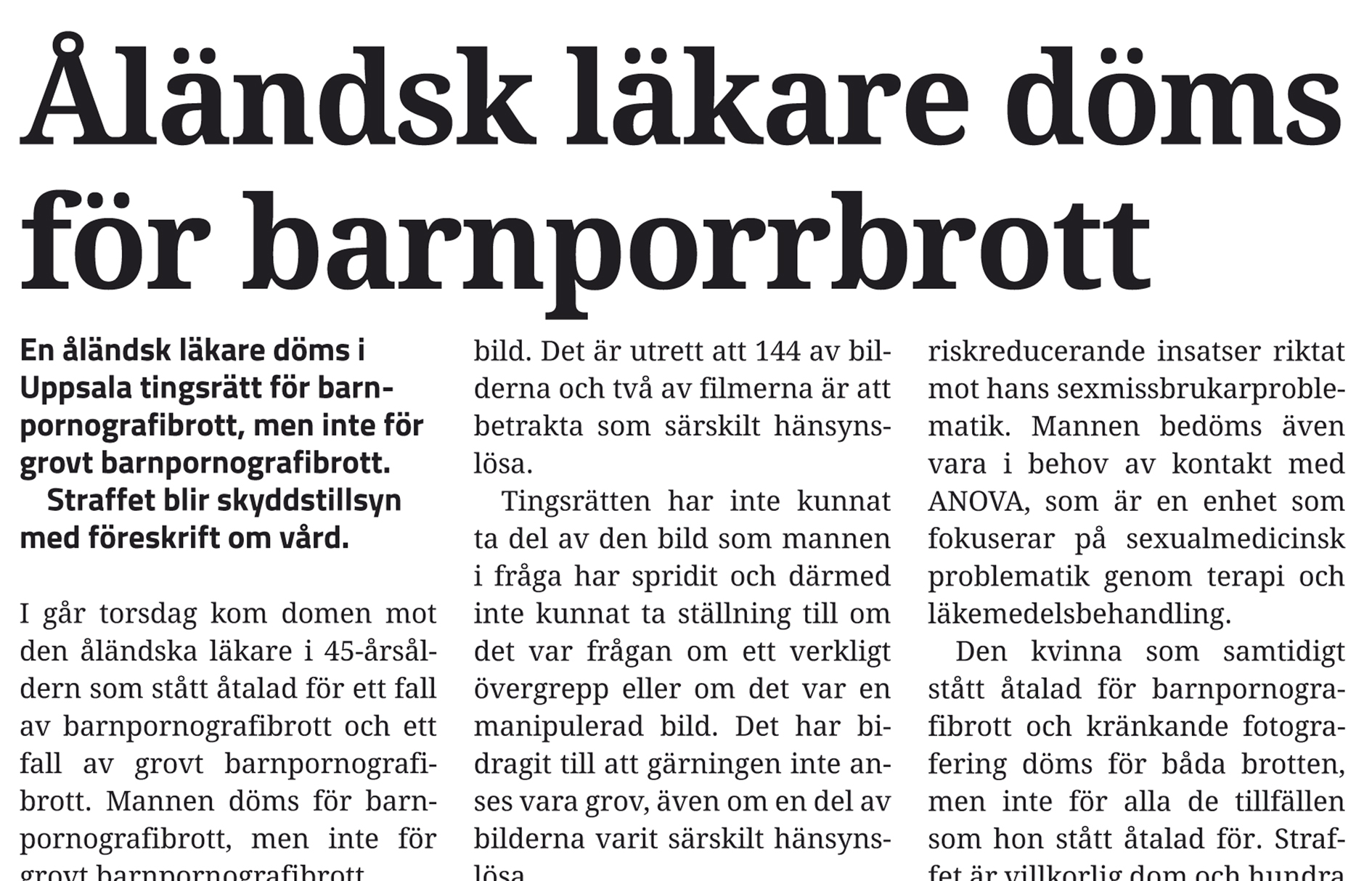 Läkare miste svensk legitimation efter barnporrdom