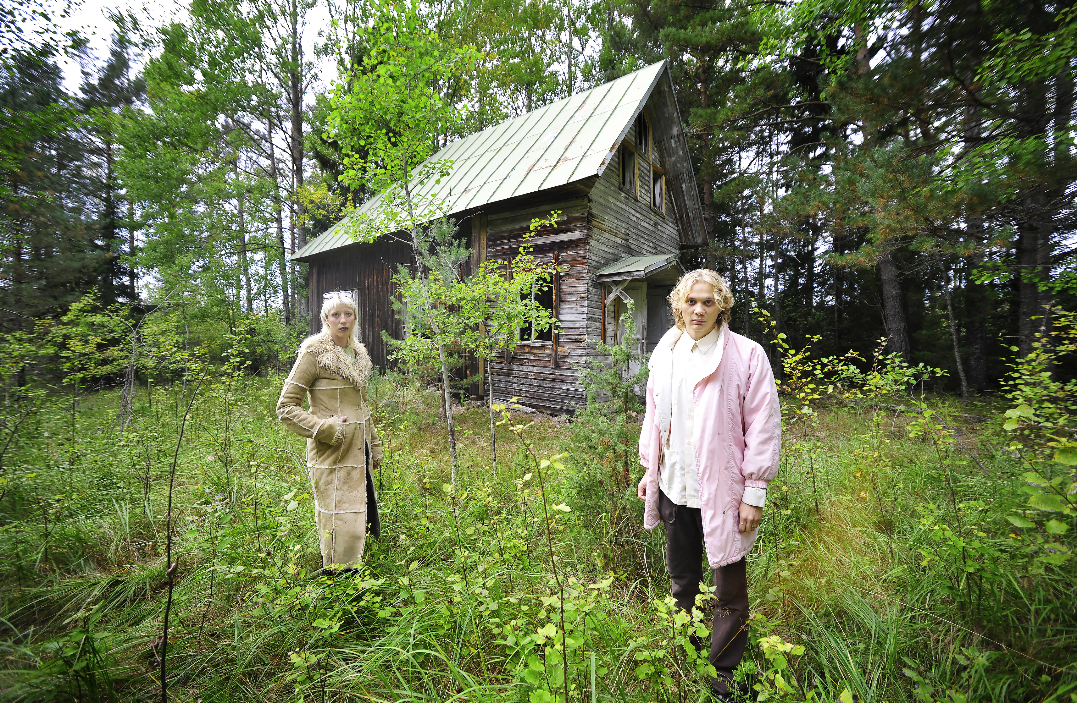 Iida-Simon flyttar in bland ogräs i ödehus