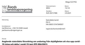 Landskapsregeringen kräver samma undantag som i norr