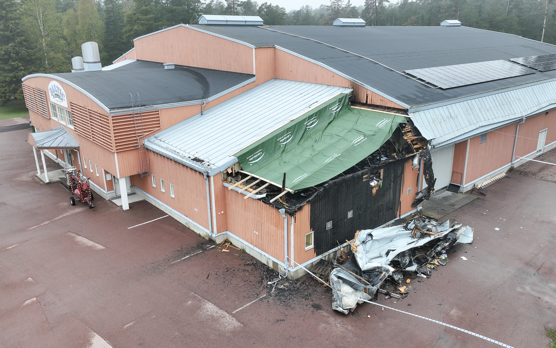 Polisen: Branden i Baltichallen kan vara anlagd