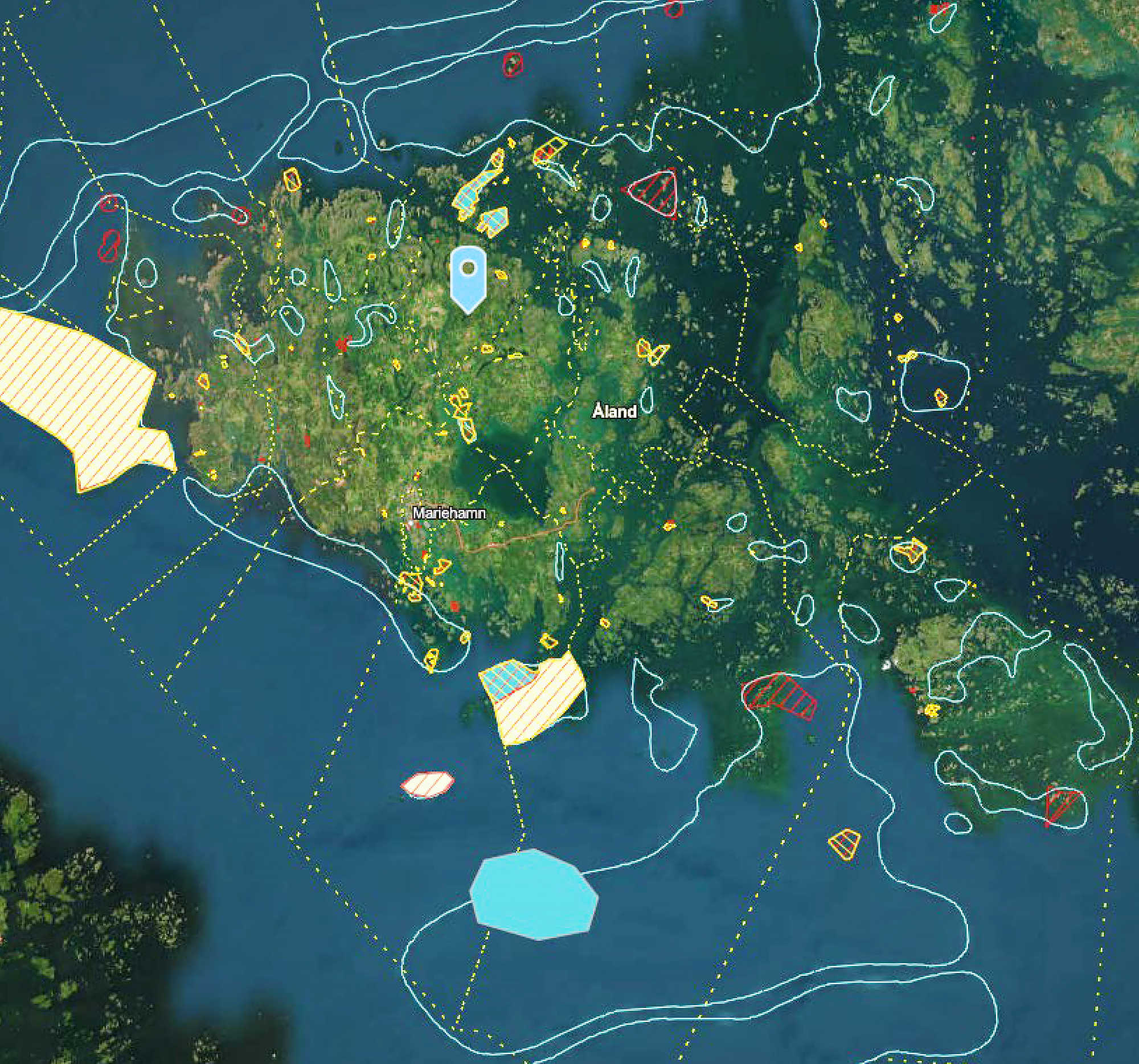Skyddade marinaområden kring Åland