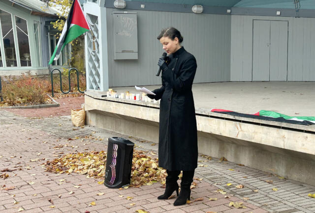 Åland för Palestina-gruppen höll torgmöte på FN-dagen