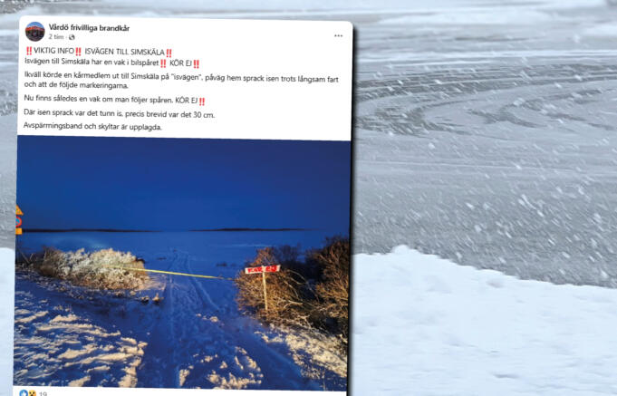 Vak i isväg till Simskäla