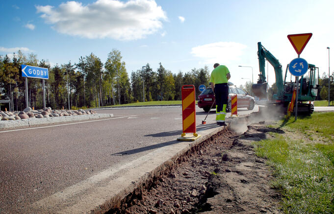 Vägarbete orsakar störning på ny och gammal Godbyväg