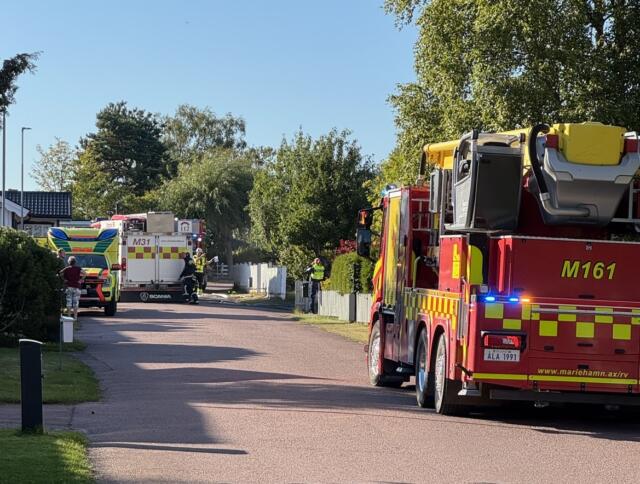 Egnahemshus började brinna i Mariehamn – orsaken ännu okänd