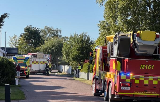 Egnahemshus började brinna i Mariehamn – orsaken ännu okänd