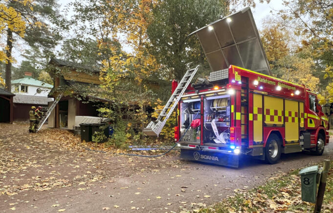 Brand bröt ut i garage i stan